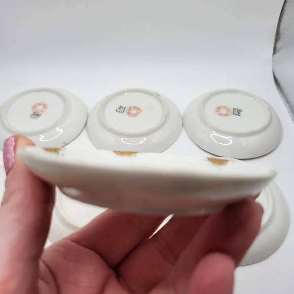 8 VTG Limoges France Porcelain Butter Pats | Pink Flowers, Gold Trim | 1900-1941 - Picture 3 of 11